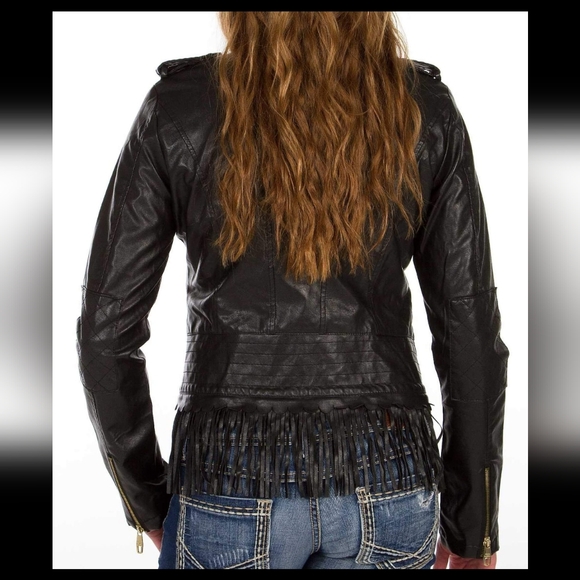 Steve Madden Faux Leather Cropped Jacket - Picture 2 of 10